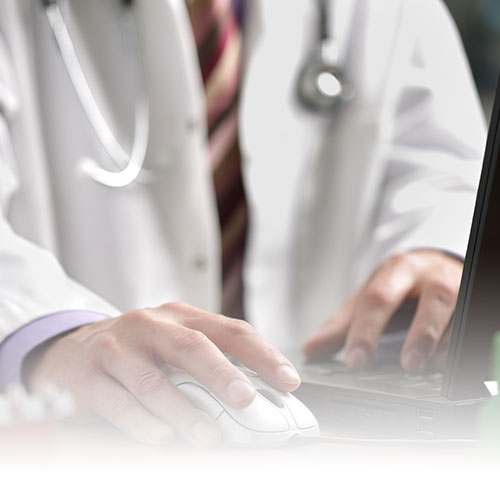 Doctor using a computer