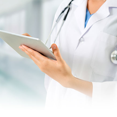 Doctor using a tablet